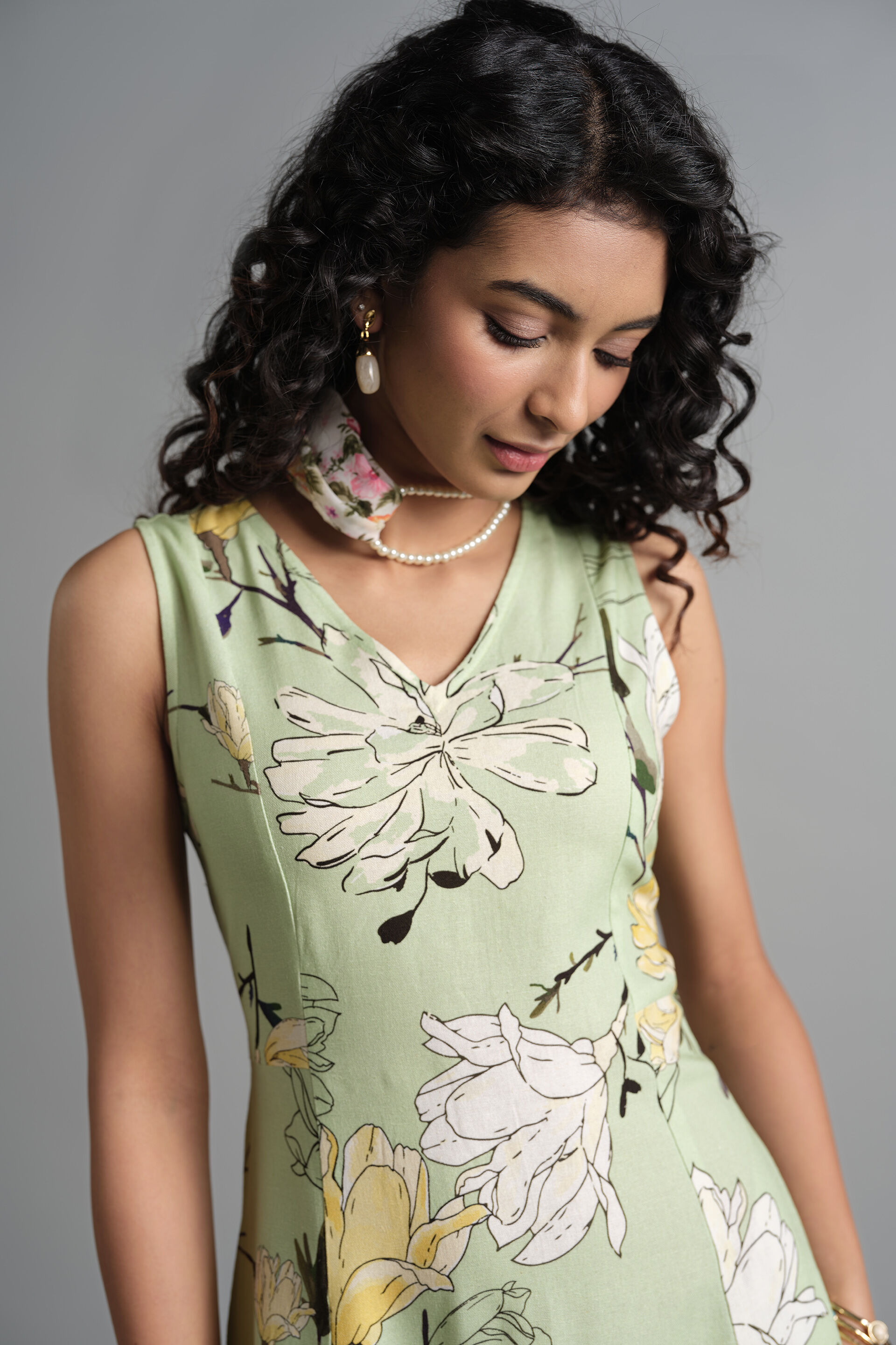 Summer Flowers Dress, Mint, image 4